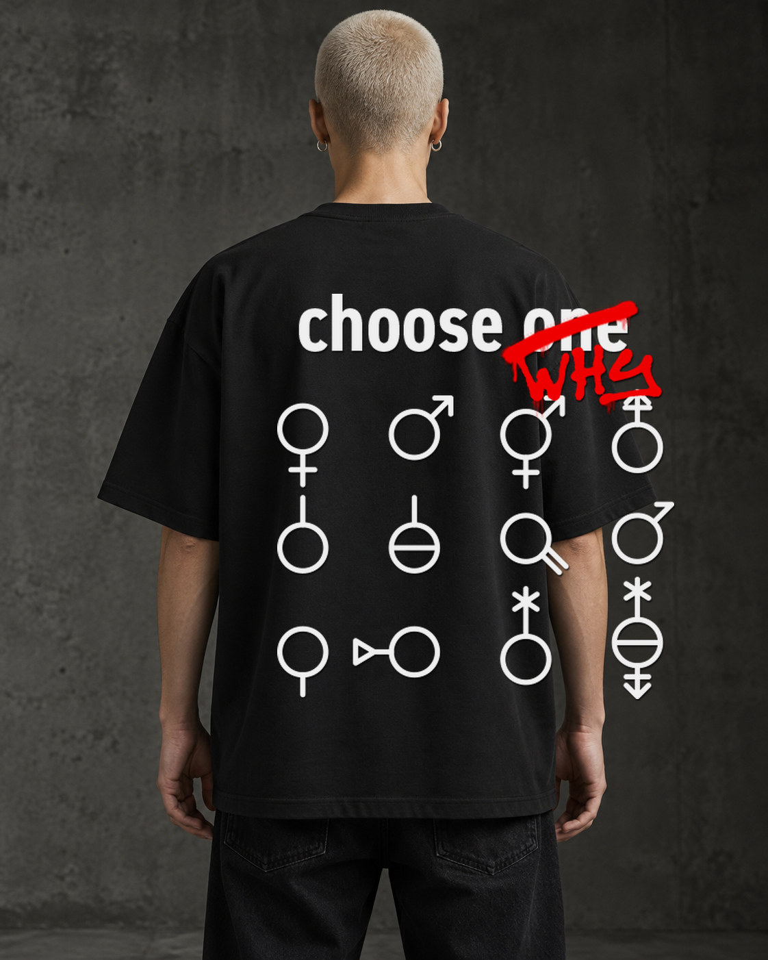 Choose one / Why PROVOCUNTY shirt mockup on a model